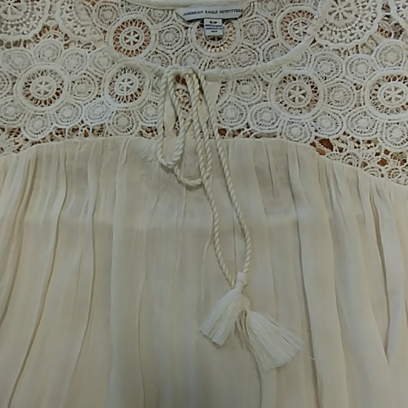 American Eagle Outfitters Gauze & Lace Top - Picture 7 of 8